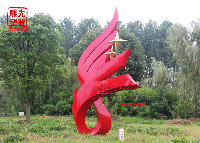 紅色鳳凰雕塑成品銷售不銹鋼雕塑廠